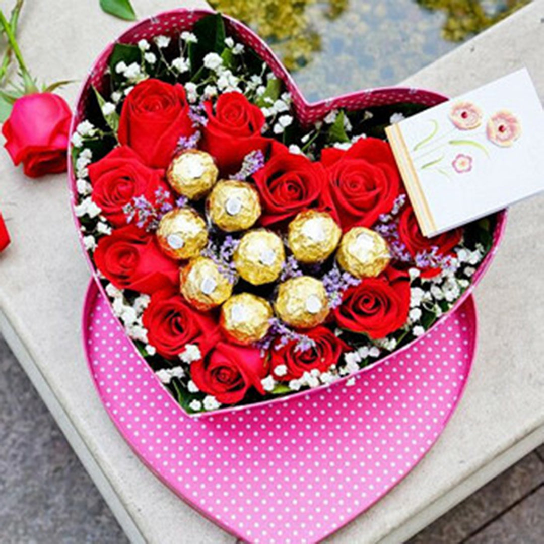 Fresh Flowers Combo Delivery Online Flowers,Cakes & More in Dubai,UAE Green Art Factory