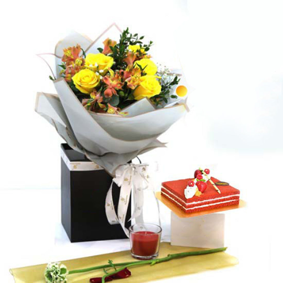 Fresh Flowers Combo Delivery Online Flowers,Cakes & More in Dubai,UAE Green Art Factory
